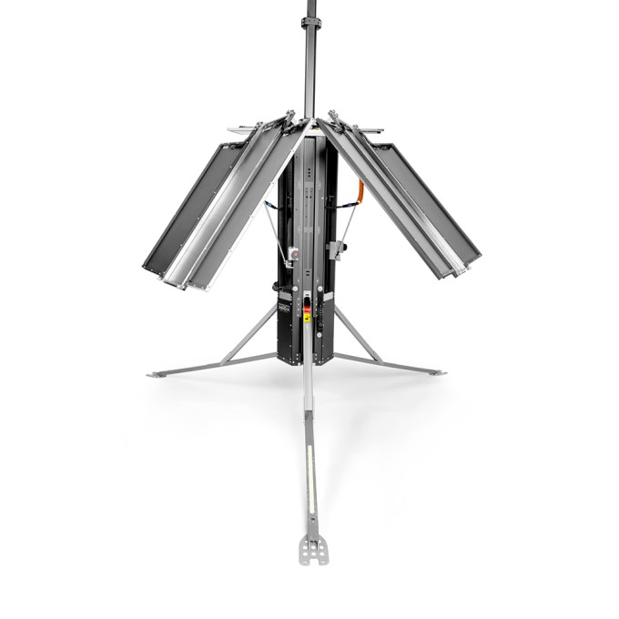 Sistem telescopic de iluminare temporara 320W - 45.000 lumeni - cu acumulator si panouri solare